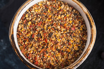 Mix of pepper. Papper spice texture. Top view