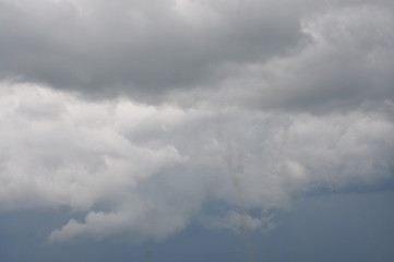 Blue sky with gray clouds