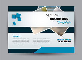Flyer, brochure, billboard template design landscape orientation for business, education, school, presentation, website. Blue color. Editable vector illustration.