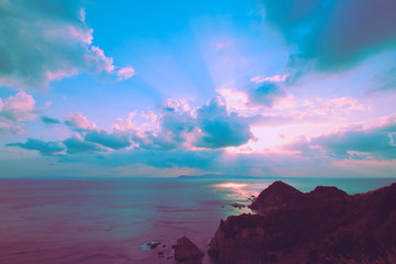 朝焼けの海　佐田岬