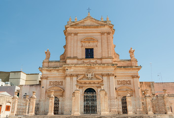 Fototapeta na wymiar Ispica ist eine der Barockstädte im Südosten Siziliens. Hier die Kathedarale Santa Maria Maggiore von Vincenzo Sinatra