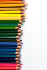 colored pencils close up. pencils for drawing. colored pencils