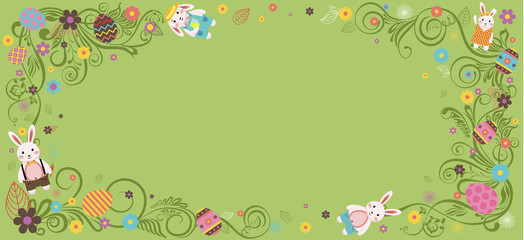 Happy Easter green background