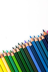 colored pencils close up. pencils for drawing. colored pencils