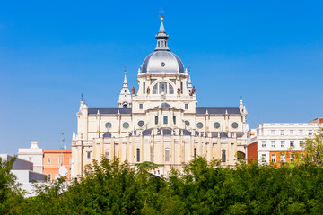 Obraz premium Almudena Cathedral is a Catholic church in Madrid, Spain