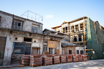 Antique architecture, historical building, antique window, antique door, window view, door view, antique building facade, historical building facade