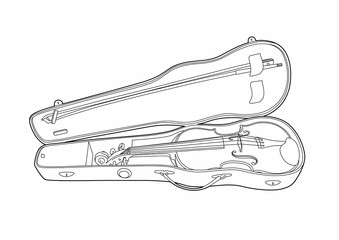 Fototapeta na wymiar Drawing violin