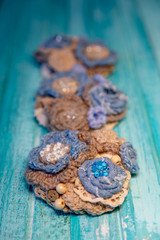 cloth brooch on the table