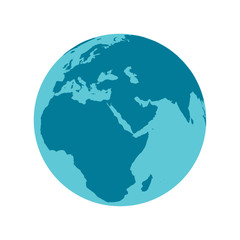 Globe shaped world map vector illustration