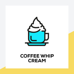 COFFEE WHIP CREAM LINE ICON SET