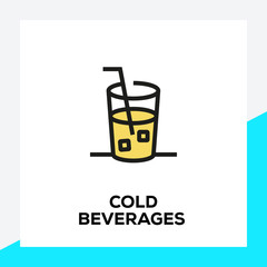 COLD BEVERAGES LINE ICON SET