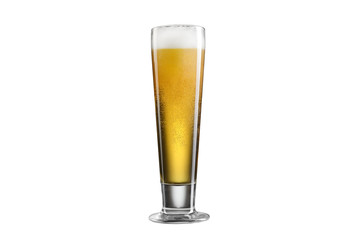 Glass of beer isolated on a white background