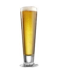 Glass of beer isolated on a white background