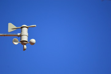 An anemometer with blue sky background