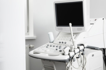Modern ultrasound machine in office. Diagnostic technique