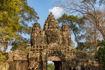 Victory gate of Angkor Thom at Siem Reap, Cambodia