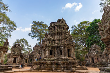 Fototapeta na wymiar SIEM REAP / CAMBODIA - FEBRUARY 14, 2019: Chau Say Tevoda, one of a pair of Hindu temples built during the reign of Suryavarman II at Angkor Wat