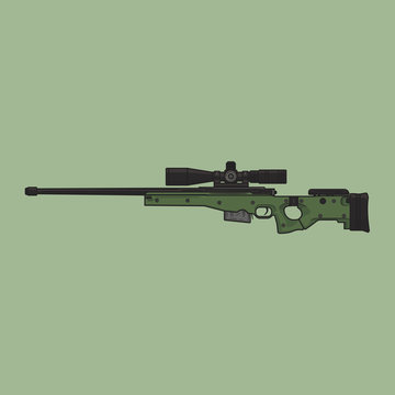 AWM WEAPON FLAT DESIGN ILLUSTRATION