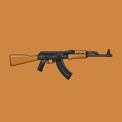 AK-47 WEAPON FLAT DESIGN ILLUSTRATION