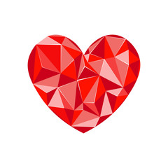 Naklejka na ściany i meble Red diamond heart. 