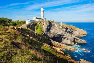 Fototapeta na wymiar Faro Cabo Mayor lighthouse, Santander