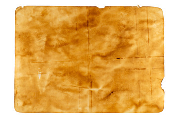 Paper sheet burnt old.