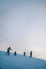 Snowboard rider silhouette