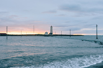 Lighthouse on the sunset