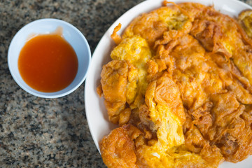 Omelet Thai style on the plate