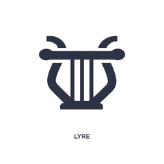 lyre icon on white background. Simple element illustration from greece concept.