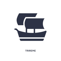 trireme icon on white background. Simple element illustration from greece concept.