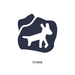 stone icon on white background. Simple element illustration from history concept.
