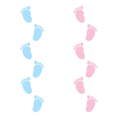 Girl and baby boy footprint vector