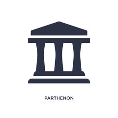 parthenon icon on white background. Simple element illustration from greece concept.