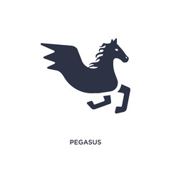 pegasus icon on white background. Simple element illustration from greece concept.