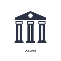 columns icon on white background. Simple element illustration from history concept.