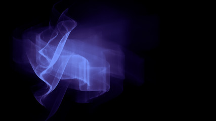 Blue smoke on black, abstract fractal wallpaper for cellphone 