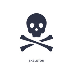 skeleton icon on white background. Simple element illustration from history concept.