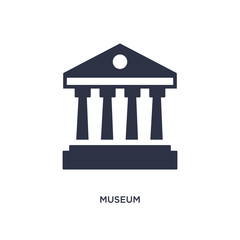 museum icon on white background. Simple element illustration from history concept.