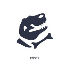 fossil icon on white background. Simple element illustration from history concept.