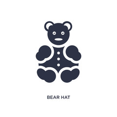 bear hat icon on white background. Simple element illustration from kid and baby concept.