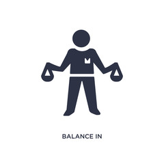 balance in human resources icon on white background. Simple element illustration from human resources concept.