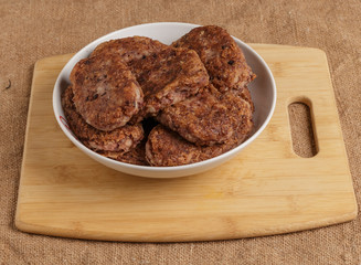 Vegetarian cutlets on a plate.