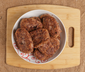 Vegetarian cutlets on a plate.