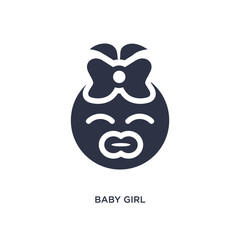 baby girl icon on white background. Simple element illustration from kid and baby concept.