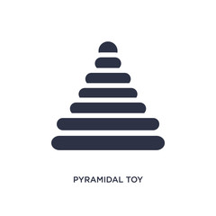 pyramidal toy icon on white background. Simple element illustration from kid and baby concept.