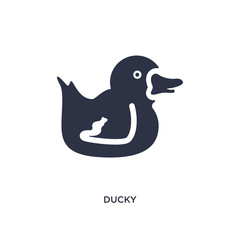 ducky icon on white background. Simple element illustration from kid and baby concept.