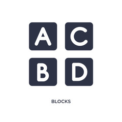 blocks icon on white background. Simple element illustration from kids and baby concept.