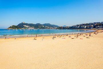 Fototapeta na wymiar San Sebastian city beach, Spain