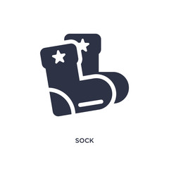 sock icon on white background. Simple element illustration from kids and baby concept.